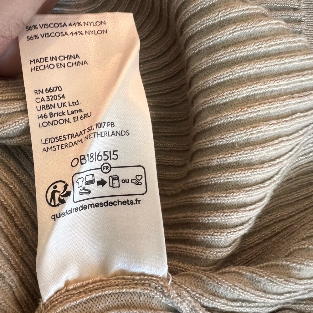 Anthropologie Petites Off-the-Shoulder Slim Knit Midi Dress Taupe Size SP - Picture 14 of 14
